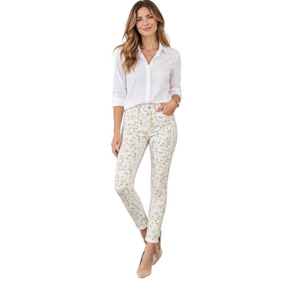 Judy Blue sz 3 / 26 skinny fit stretch cigarette cottagecore floral print jeans